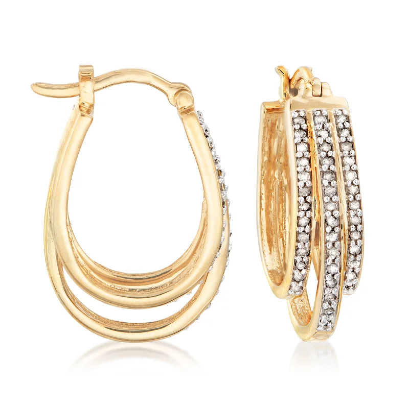 Exclusive Jewelry Offers – Shine For Less Ross-Simons Diamond 3-Row Hoop Earrings in 18kt Gold Over Sterling Exclusive Jewelry Offers – Shine For Less Ross-Simons Diamond 3-Row Hoop Earrings in 18kt Gold Over Sterling