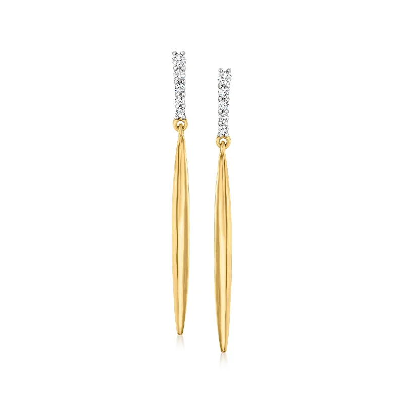 Premium Jewelry At Special Low Prices For A Limited Time Ross-Simons Diamond and 18kt Yellow Gold Linear Drop Earrings Premium Jewelry At Special Low Prices For A Limited Time Ross-Simons Diamond and 18kt Yellow Gold Linear Drop Earrings