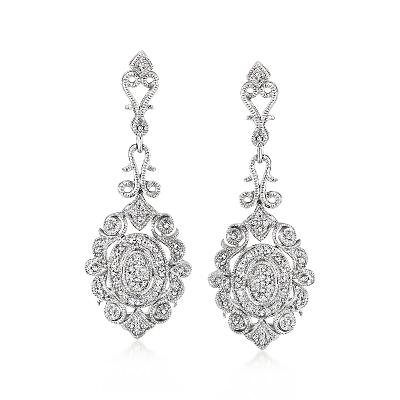 Unmissable Deals On Handmade Jewelry Collections Ross-Simons Diamond Filigree Drop Earrings in Sterling Silver Unmissable Deals On Handmade Jewelry Collections Ross-Simons Diamond Filigree Drop Earrings in Sterling Silver