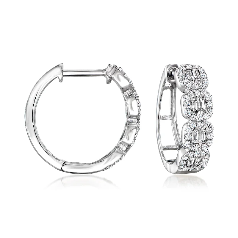 Discounted Jewelry For A Glamorous Look Ross-Simons Diamond Halo Hoop Earrings in 14kt White Gold Discounted Jewelry For A Glamorous Look Ross-Simons Diamond Halo Hoop Earrings in 14kt White Gold