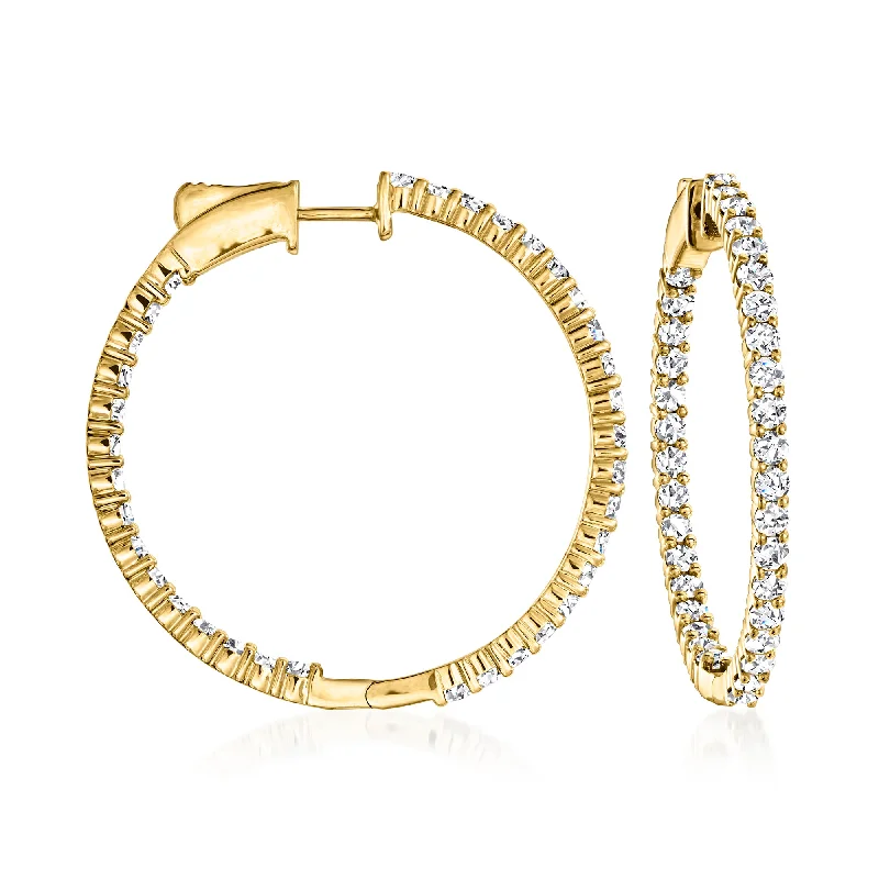 Bestselling Jewelry At Special Promotional Rates Ross-Simons Diamond Inside-Outside Hoop Earrings in 14kt Yellow Gold Bestselling Jewelry At Special Promotional Rates Ross-Simons Diamond Inside-Outside Hoop Earrings in 14kt Yellow Gold