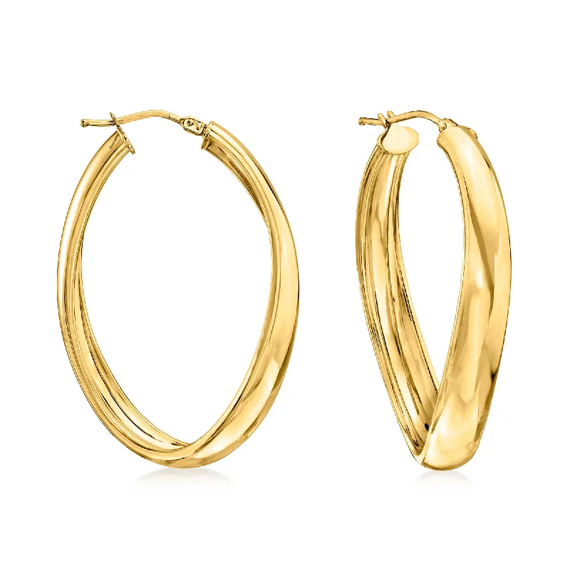 Shop Fine Jewelry With Exclusive Savings Ross-Simons Italian 18kt Yellow Gold Curved Hoop Earrings Shop Fine Jewelry With Exclusive Savings Ross-Simons Italian 18kt Yellow Gold Curved Hoop Earrings