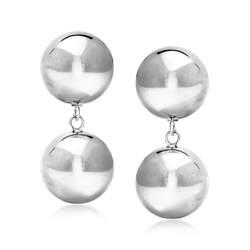 Your Perfect Accessory Now At The Best Price Ross-Simons Italian Sterling Silver Double-Bead Drop Earrings Your Perfect Accessory Now At The Best Price Ross-Simons Italian Sterling Silver Double-Bead Drop Earrings