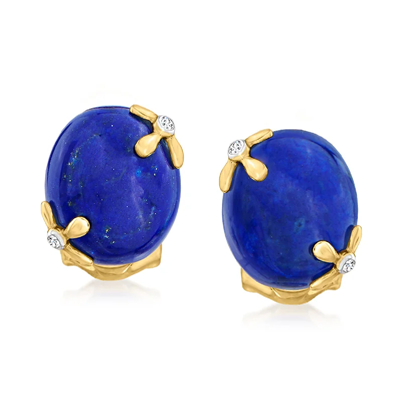 Dazzle With Discounts – Shop Jewelry On Sale Ross-Simons Lapis Earrings With White Topaz Accents in 18kt Gold Over Sterling Dazzle With Discounts – Shop Jewelry On Sale Ross-Simons Lapis Earrings With White Topaz Accents in 18kt Gold Over Sterling