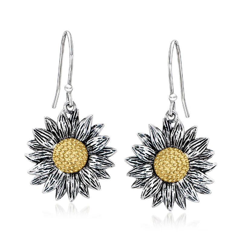High-End Sparkle, Low-End Prices – Jewelry Sale Live Ross-Simons Sterling Silver and 14kt Yellow Gold Sunflower Drop Earrings High-End Sparkle, Low-End Prices – Jewelry Sale Live Ross-Simons Sterling Silver and 14kt Yellow Gold Sunflower Drop Earrings