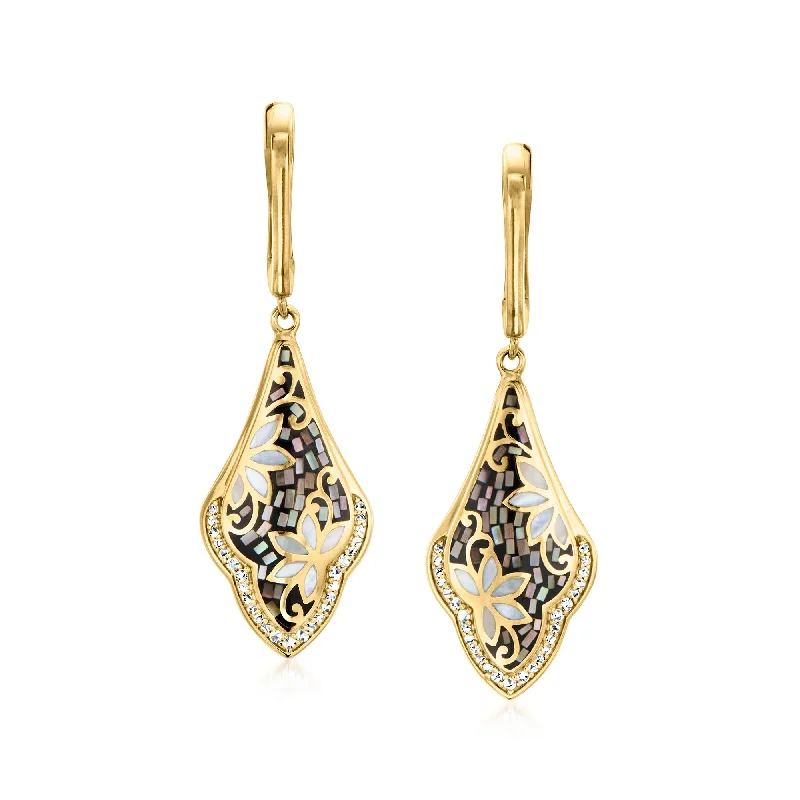 Discounted Luxury Jewelry – Shine Without The Splurge Ross-Simons White and Gray Mother-Of-Pearl and . White Zircon Drop Earrings in 18kt Gold Over Sterling Discounted Luxury Jewelry – Shine Without The Splurge Ross-Simons White and Gray Mother-Of-Pearl and . White Zircon Drop Earrings in 18kt Gold Over Sterling