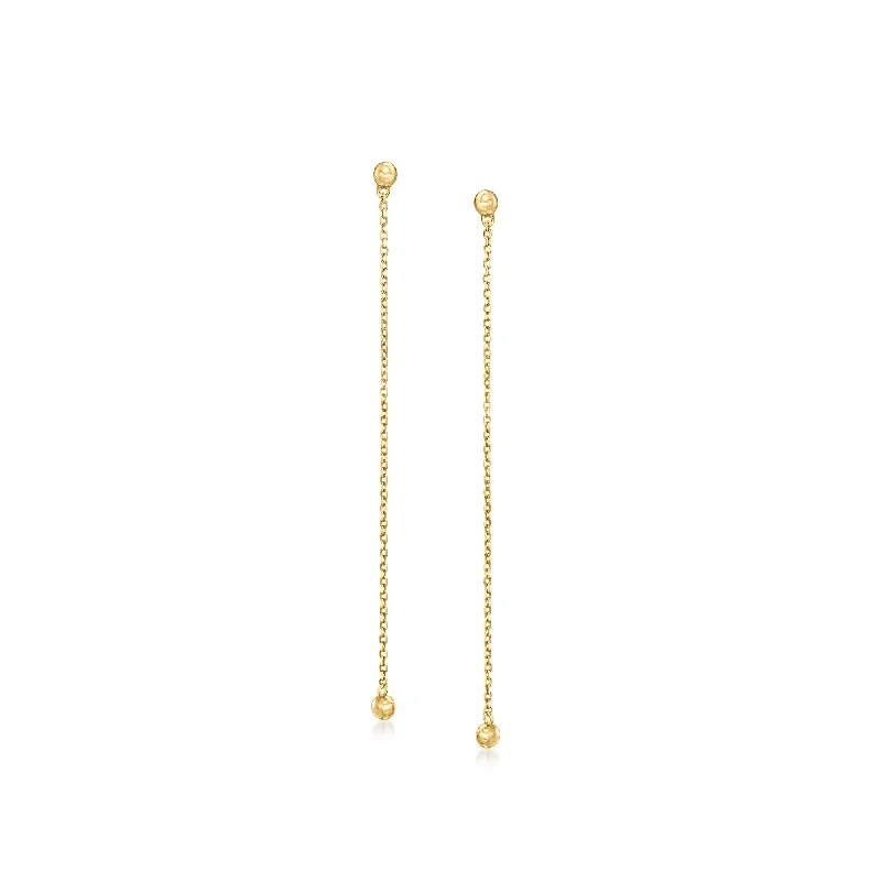 Special Sale On Handcrafted Jewelry – Shop Today RS Pure by Ross-Simons 14kt Yellow Gold Cable-Chain Bead Drop Earrings Special Sale On Handcrafted Jewelry – Shop Today RS Pure by Ross-Simons 14kt Yellow Gold Cable-Chain Bead Drop Earrings