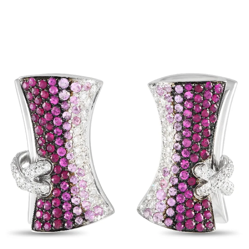 Don't Miss Our Biggest Jewelry Sale Of The Season Stefan Hafner 18K White Gold 0.95ct Diamond and Pink Sapphire Earrings SH09-091324 Don't Miss Our Biggest Jewelry Sale Of The Season Stefan Hafner 18K White Gold 0.95ct Diamond and Pink Sapphire Earrings SH09-091324