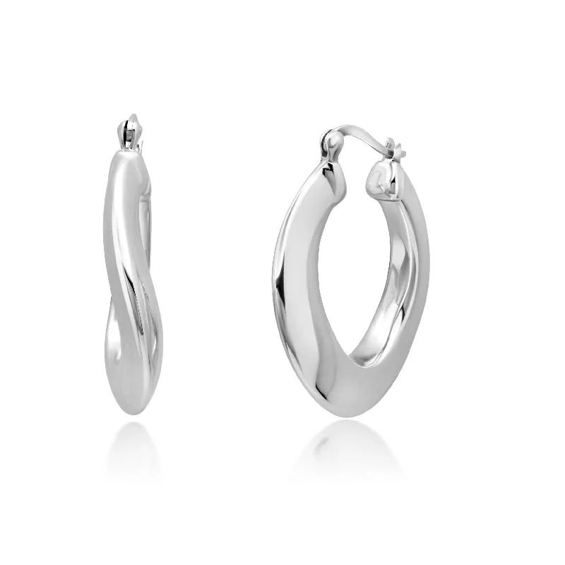 Fine Jewelry, Limited-Time Offers Available Sterling Silver 24X24X5 MM Hoop Earrings Fine Jewelry, Limited-Time Offers Available Sterling Silver 24X24X5 MM Hoop Earrings