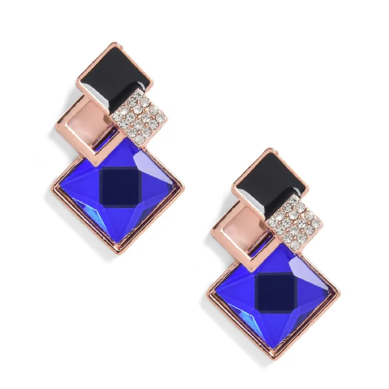 Premium Jewelry, Premium Discounts – Act Fast Trendy Blue Diamond Shaped Studs