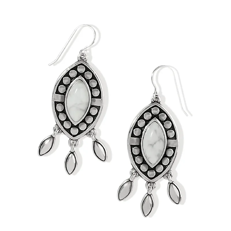Timeless Elegance At Unbelievable Discounts Women' Pebble Dot Dream Howlite French Wire Earrings In Silver-White Timeless Elegance At Unbelievable Discounts Women' Pebble Dot Dream Howlite French Wire Earrings In Silver-White
