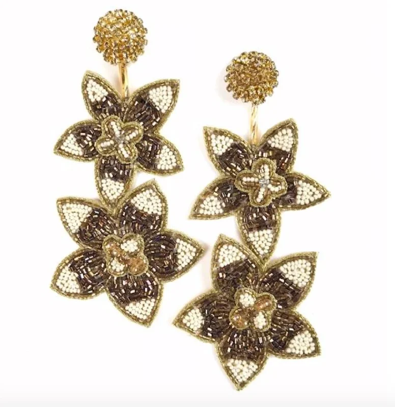Exclusive Online Discounts On Stylish Jewelry Women's Double Sabrina Earrings In Ivory/gold Exclusive Online Discounts On Stylish Jewelry Women's Double Sabrina Earrings In Ivory/gold