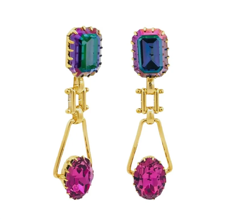 Personalized Jewelry At Special Discount Rates Women's Elke Earrings In Gold With Stones Personalized Jewelry At Special Discount Rates Women's Elke Earrings In Gold With Stones