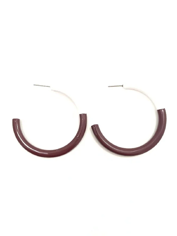 Stunning Statement Jewelry, Unbeatable Discounts Women's Game Day Hoops Earrings In Maroon And White Stunning Statement Jewelry, Unbeatable Discounts Women's Game Day Hoops Earrings In Maroon And White