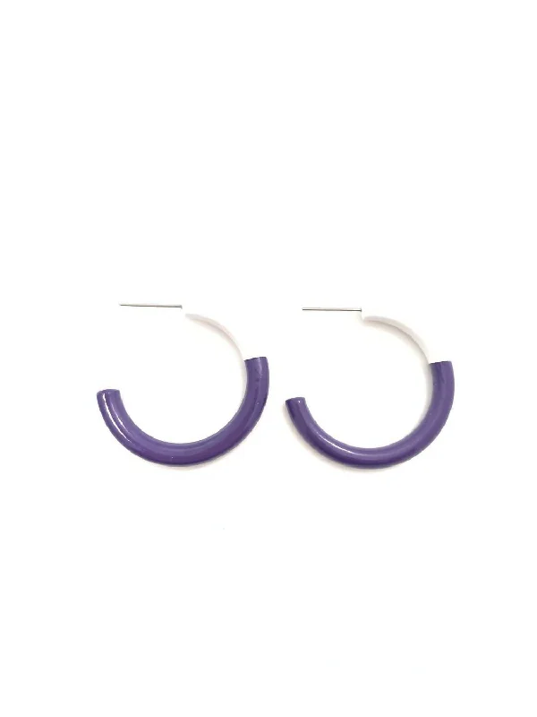 Best Jewelry Sale Prices – Limited-Time Offer Women's Game Day Hoops Earrings In Purple And White Best Jewelry Sale Prices – Limited-Time Offer Women's Game Day Hoops Earrings In Purple And White