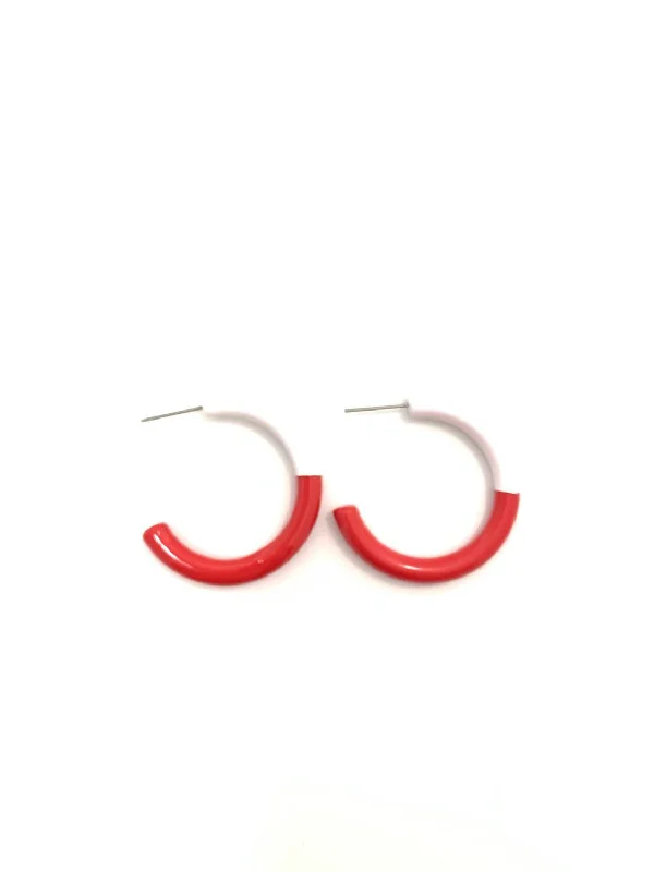 Luxury Jewelry Without The Luxury Price Tag Women's Game Day Hoops Earrings In Red And White Luxury Jewelry Without The Luxury Price Tag Women's Game Day Hoops Earrings In Red And White
