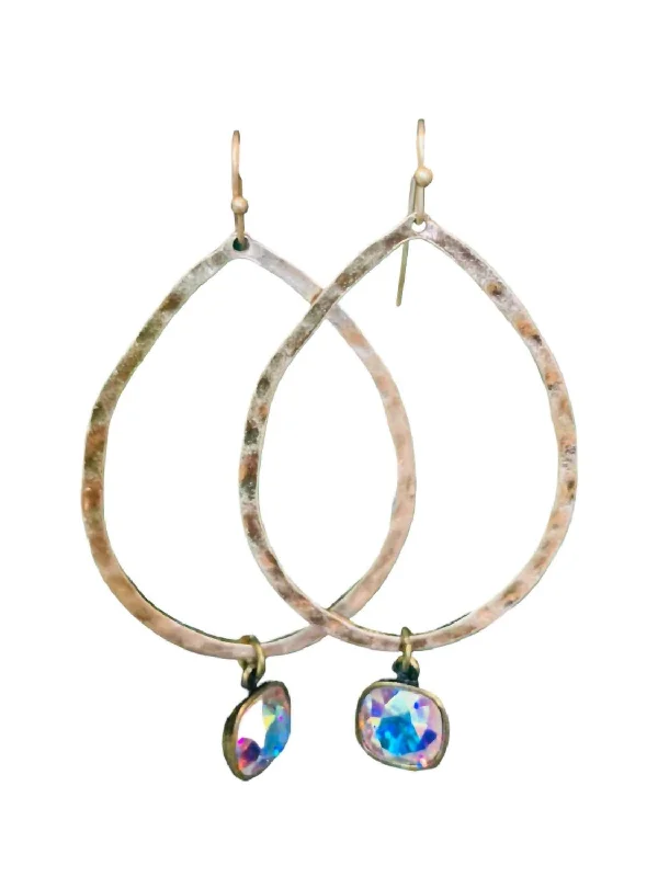 Unique Jewelry Designs Now At Discounted Rates Women's Hammered Teardrop Earrings In Gold