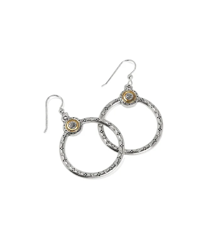 Timeless Elegance Now At Special Discounts Women's Two Tone French Wire Hoop Earrings In Silver-Gold Timeless Elegance Now At Special Discounts Women's Two Tone French Wire Hoop Earrings In Silver-Gold