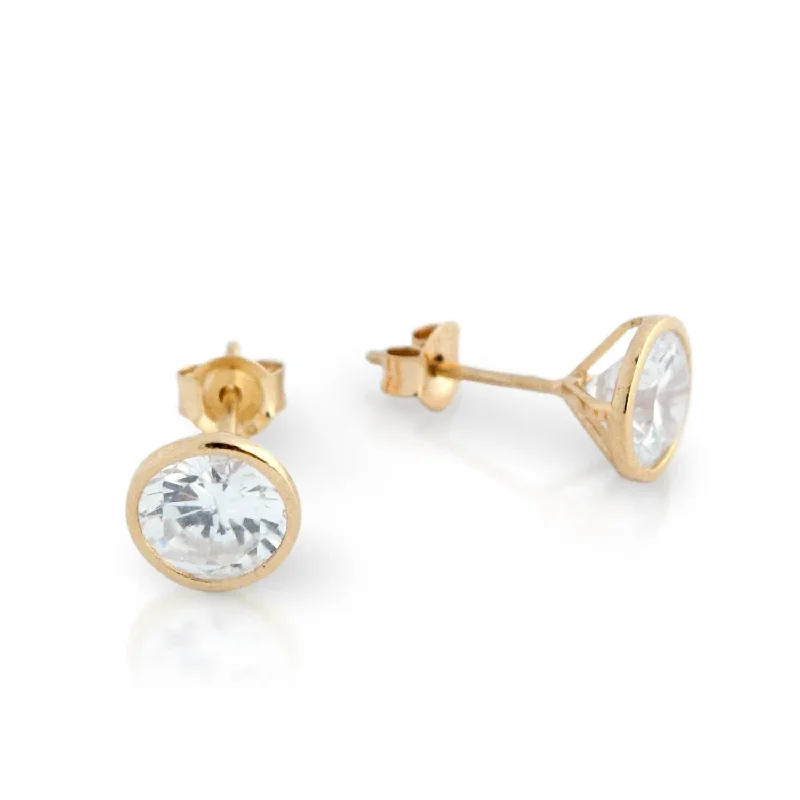 Grab Your Dream Jewelry At The Lowest Prices Women's Vermeil "soli" Studs Cubic Zirconia In Gold Grab Your Dream Jewelry At The Lowest Prices Women's Vermeil "soli" Studs Cubic Zirconia In Gold