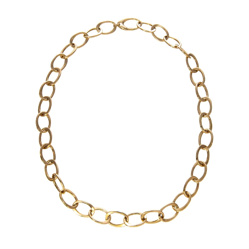 Grab Your Dream Jewelry At The Lowest Prices 18K Yellow Gold Italian Large Oval Link Necklace Grab Your Dream Jewelry At The Lowest Prices 18K Yellow Gold Italian Large Oval Link Necklace