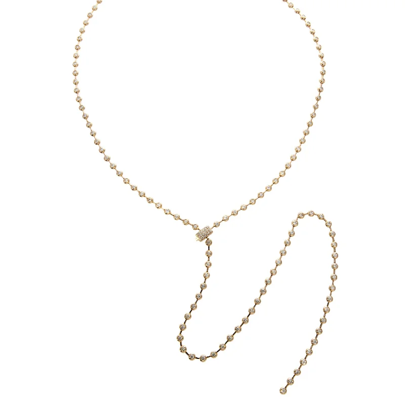 Luxury Jewelry Now At Special Promotional Rates 5.96ctw Diamond Bezel 14K Yellow Gold Adjustable Lariat Necklace Luxury Jewelry Now At Special Promotional Rates 5.96ctw Diamond Bezel 14K Yellow Gold Adjustable Lariat Necklace