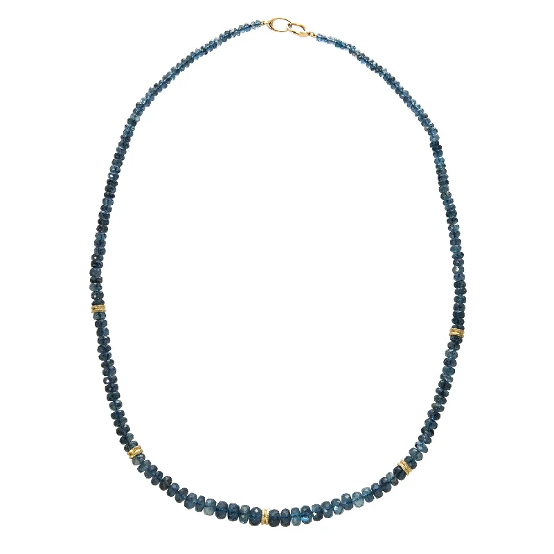 Discounted Jewelry For A Glamorous Look Aquamarine Graduated Beaded 18K Gold Necklace Discounted Jewelry For A Glamorous Look Aquamarine Graduated Beaded 18K Gold Necklace