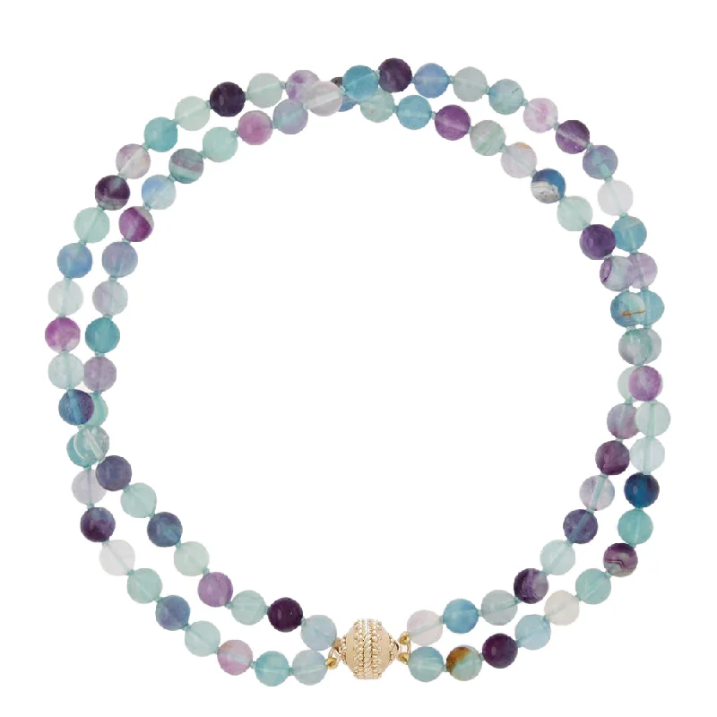 Grab Exquisite Jewelry At The Lowest Prices Clara Williams Victoire Multi-Colored Fluorite 8mm Double Strand Necklace Grab Exquisite Jewelry At The Lowest Prices Clara Williams Victoire Multi-Colored Fluorite 8mm Double Strand Necklace