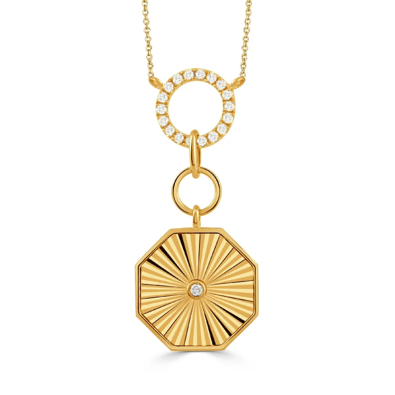 Get The Best Deals On Timeless Jewelry Pieces Diamond Circle 18K Yellow Gold Octagon Pendant Necklace Get The Best Deals On Timeless Jewelry Pieces Diamond Circle 18K Yellow Gold Octagon Pendant Necklace