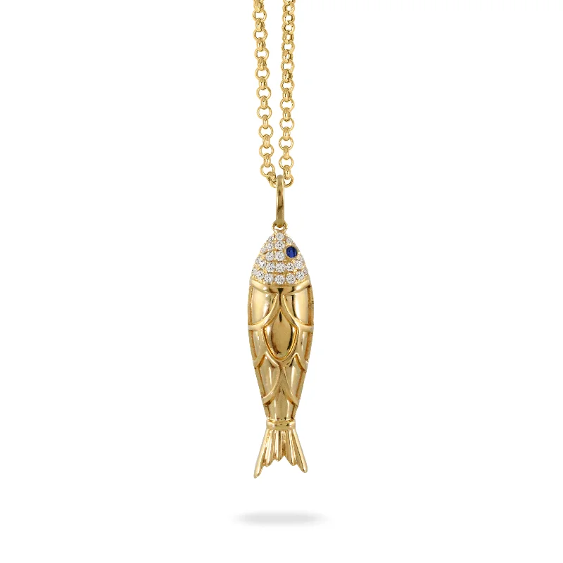 Fashion-Forward Jewelry At Exclusive Discounts Diamond & Sapphire Fish 18K Yellow Gold Pendant Necklace Fashion-Forward Jewelry At Exclusive Discounts Diamond & Sapphire Fish 18K Yellow Gold Pendant Necklace