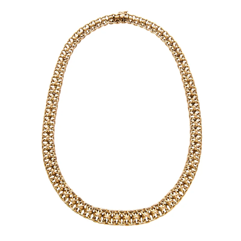 Grab Your Favorite Jewelry At The Lowest Prices Estate French 18K Gold Interlocking Fancy Link Necklace Grab Your Favorite Jewelry At The Lowest Prices Estate French 18K Gold Interlocking Fancy Link Necklace
