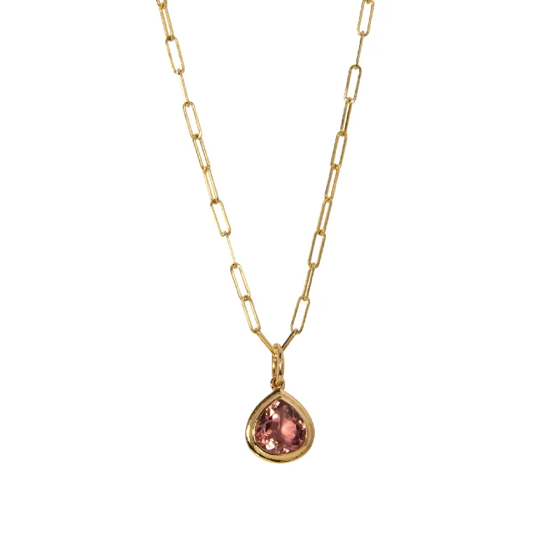 Grab Your Favorite Jewelry At The Lowest Prices Goshwara Pear Shape Pink Tourmaline 18K Gold Pendant Necklace Grab Your Favorite Jewelry At The Lowest Prices Goshwara Pear Shape Pink Tourmaline 18K Gold Pendant Necklace