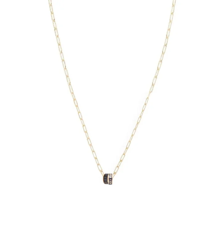 Modern Statement Jewelry For Bold Styling Karma & Baguette Blue Sapphire : Heart Beat Super Fine Clip Chain Necklace Modern Statement Jewelry For Bold Styling Karma & Baguette Blue Sapphire : Heart Beat Super Fine Clip Chain Necklace