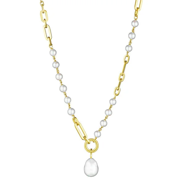 Get Your Favorite Jewelry At The Best Price Pearl Chain Link Necklace