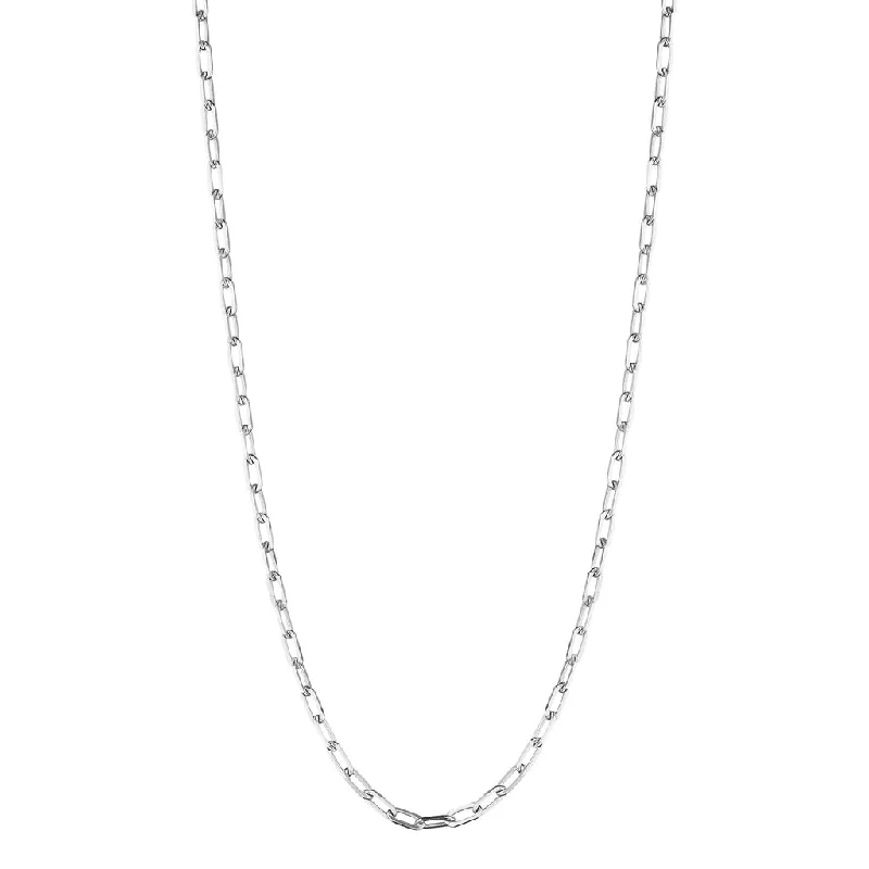Make Your Outfit Shine With Discounted Jewelry White Gold Flat Link Chain