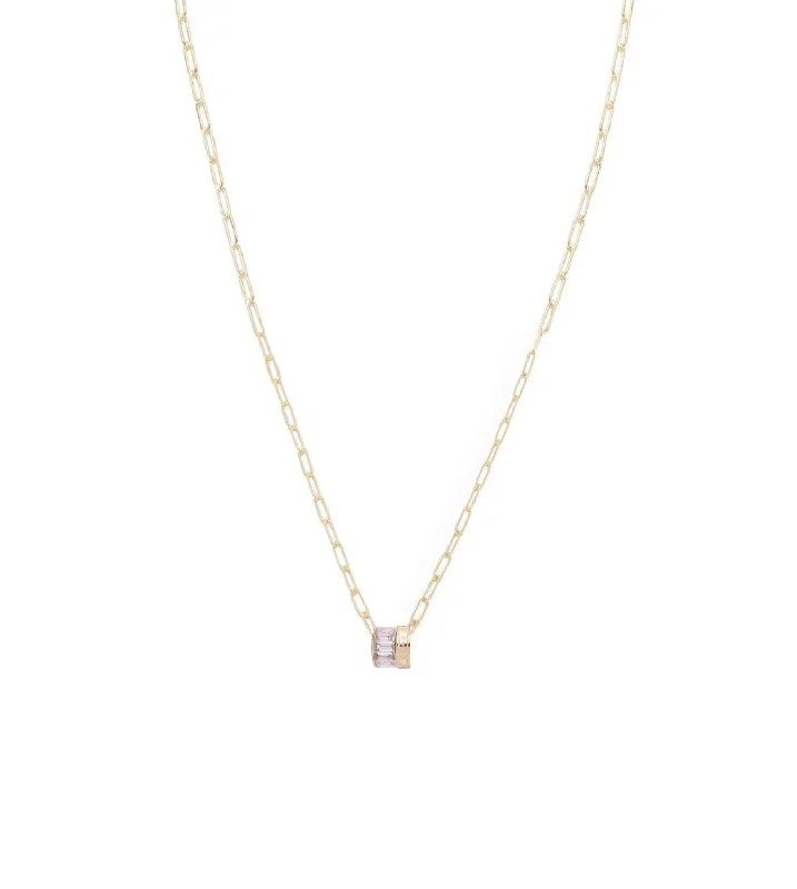 Eco-Friendly Sustainable Jewelry For Conscious Buyers Vivacity & Baguette Diamond : Heart Beat Super Fine Clip Chain Necklace Eco-Friendly Sustainable Jewelry For Conscious Buyers Vivacity & Baguette Diamond : Heart Beat Super Fine Clip Chain Necklace