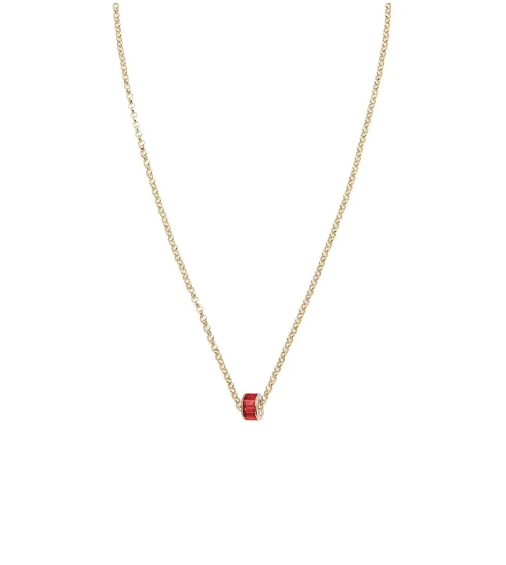 High-Quality Gemstone Jewelry For Special Occasions Baguette Ruby - Love : Heart Beat Fine Belcher Chain Necklace High-Quality Gemstone Jewelry For Special Occasions Baguette Ruby - Love : Heart Beat Fine Belcher Chain Necklace