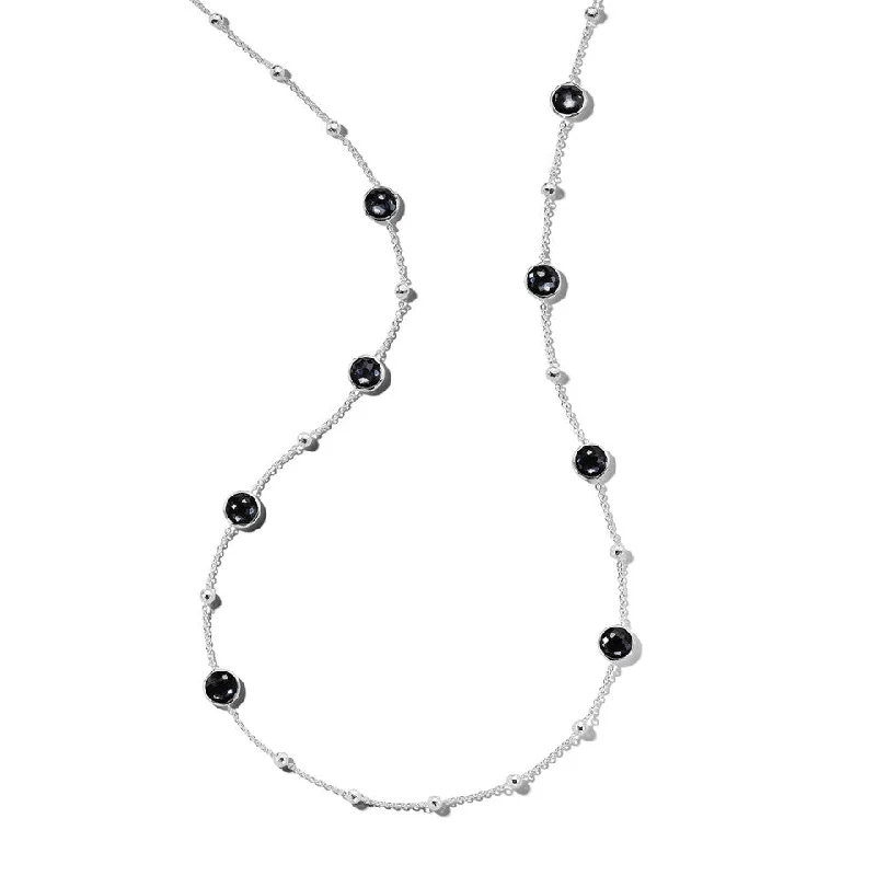 Last Chance To Shop High-End Jewelry At Markdown Prices Hematite/Clear Quartz Lollipop Ball & Stone Station Necklace Last Chance To Shop High-End Jewelry At Markdown Prices Hematite/Clear Quartz Lollipop Ball & Stone Station Necklace