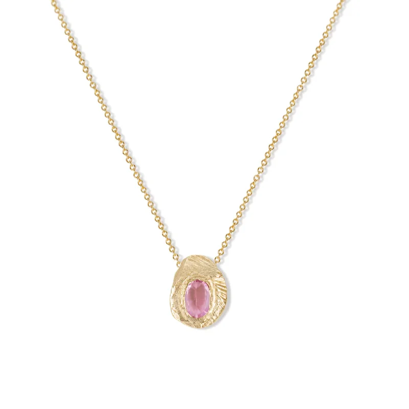 Glamorous Jewelry, Glamorous Deals – Shop Now Oval Slider Necklace - 18k Gold + Pink Sapphire Glamorous Jewelry, Glamorous Deals – Shop Now Oval Slider Necklace - 18k Gold + Pink Sapphire