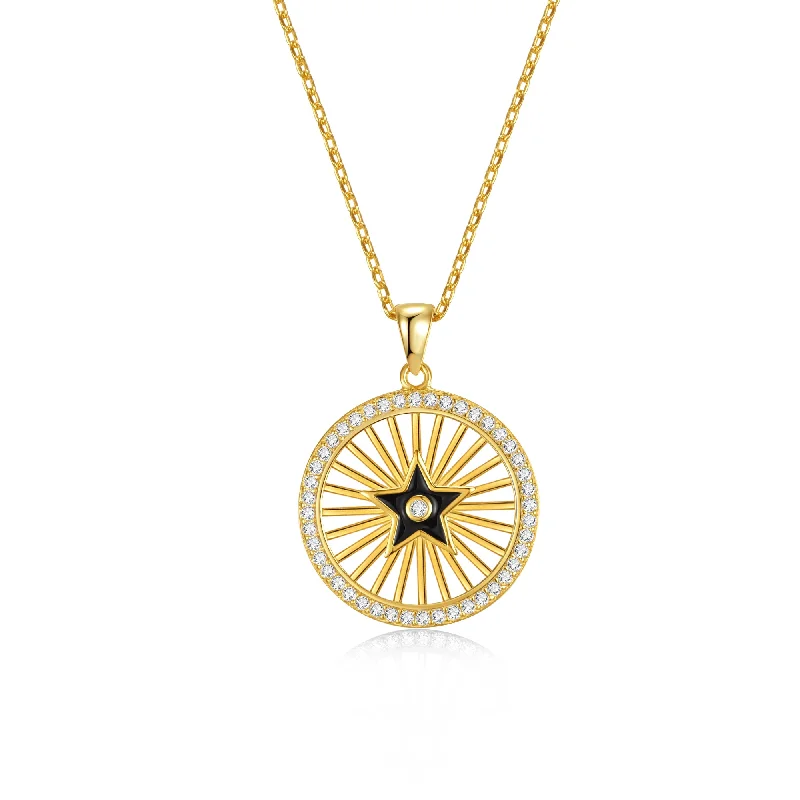 Shine In Style – Shop Jewelry Discounts Today Céline Black Enamel Star Medallion Pendant Necklace Shine In Style – Shop Jewelry Discounts Today Céline Black Enamel Star Medallion Pendant Necklace