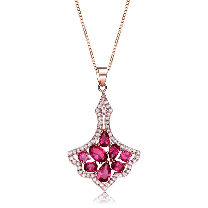The Ultimate Jewelry Sale – Shop Premium Styles 14k Rose Gold Plated Clear And Red Cubic Zirconia Accent Pendant Necklace The Ultimate Jewelry Sale – Shop Premium Styles 14k Rose Gold Plated Clear And Red Cubic Zirconia Accent Pendant Necklace