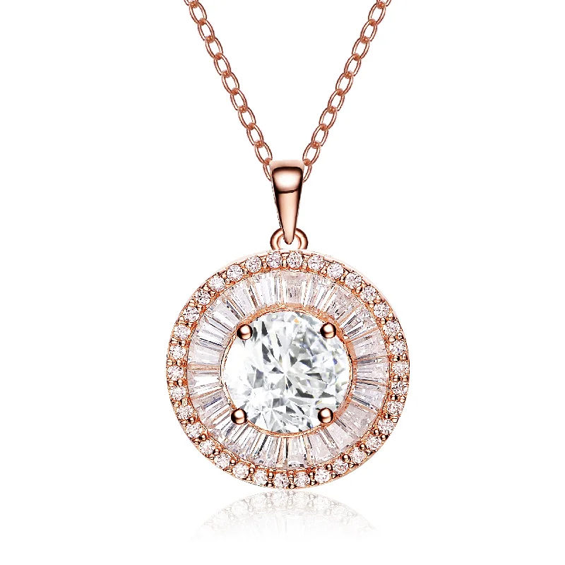 Must-Have Jewelry Pieces At Reduced Prices .925 Sterling Silver With Rose Gold Plated And Clear Cubic Zirconia Pendant Necklace Must-Have Jewelry Pieces At Reduced Prices .925 Sterling Silver With Rose Gold Plated And Clear Cubic Zirconia Pendant Necklace