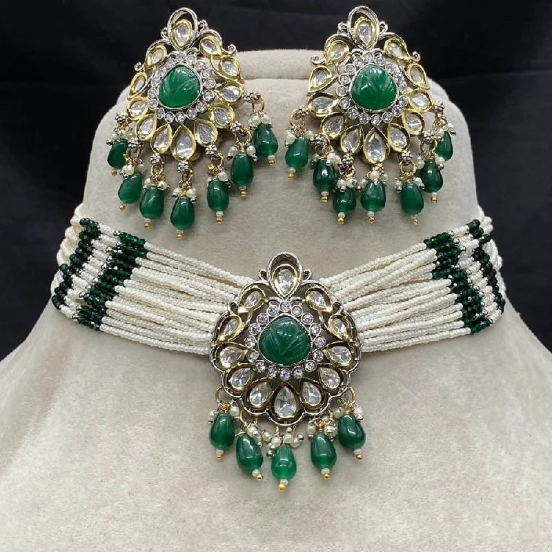 Buy More, Save More – Special Jewelry Discounts Amoliya Jewels 2 Tone Plated Polki Kundan Choker Necklace Set Buy More, Save More – Special Jewelry Discounts Amoliya Jewels 2 Tone Plated Polki Kundan Choker Necklace Set