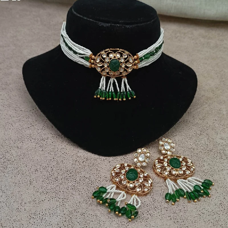 Must-Have Jewelry Pieces At Reduced Prices Amoliya Jewels Gold Plated Polki Kundan Choker Necklace Set Must-Have Jewelry Pieces At Reduced Prices Amoliya Jewels Gold Plated Polki Kundan Choker Necklace Set