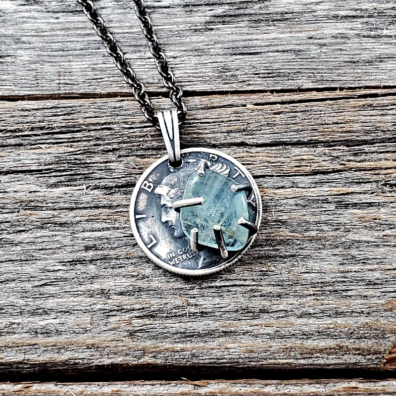 Exclusive Jewelry Sale – Grab Timeless Pieces Now Aquamarine Mercury Dime Necklace