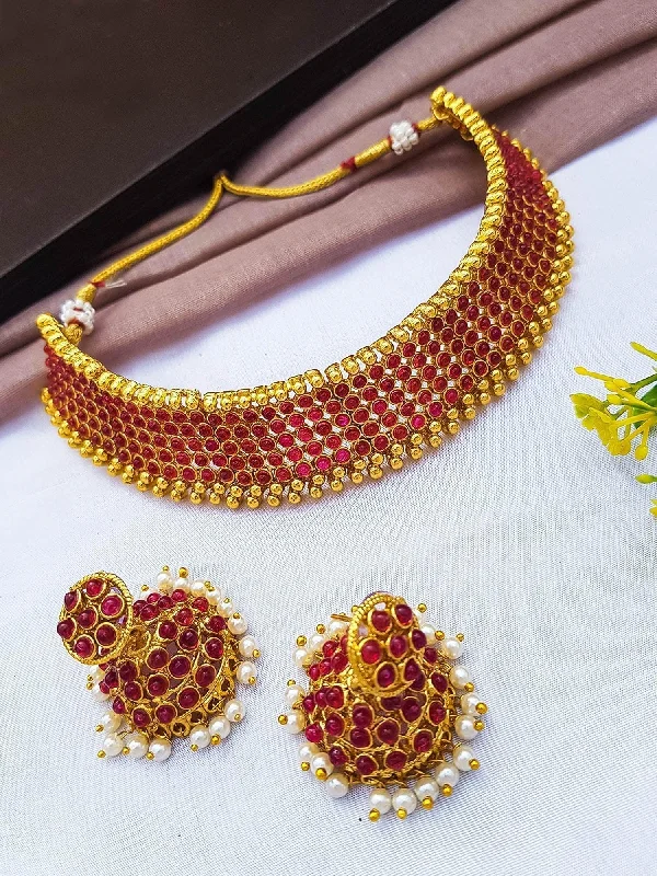 Exclusive Online Jewelry Sale – Don't Wait Colored stone choker Necklace Set