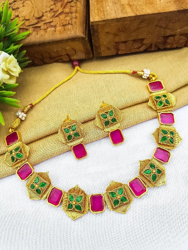 Elegant Jewelry Styles At Budget-Friendly Prices Designer Necklace with multicolour Ruby Emerald stones Necklac Elegant Jewelry Styles At Budget-Friendly Prices Designer Necklace with multicolour Ruby Emerald stones Necklac