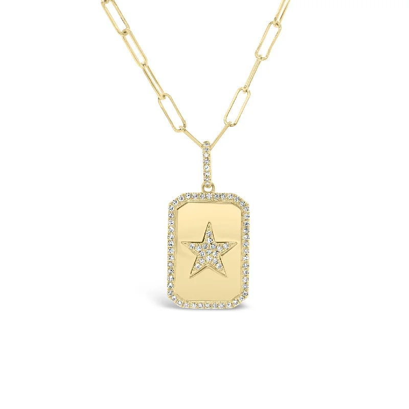 Huge Markdowns On Premium Jewelry Styles Diamond Star Dog Tag Charm