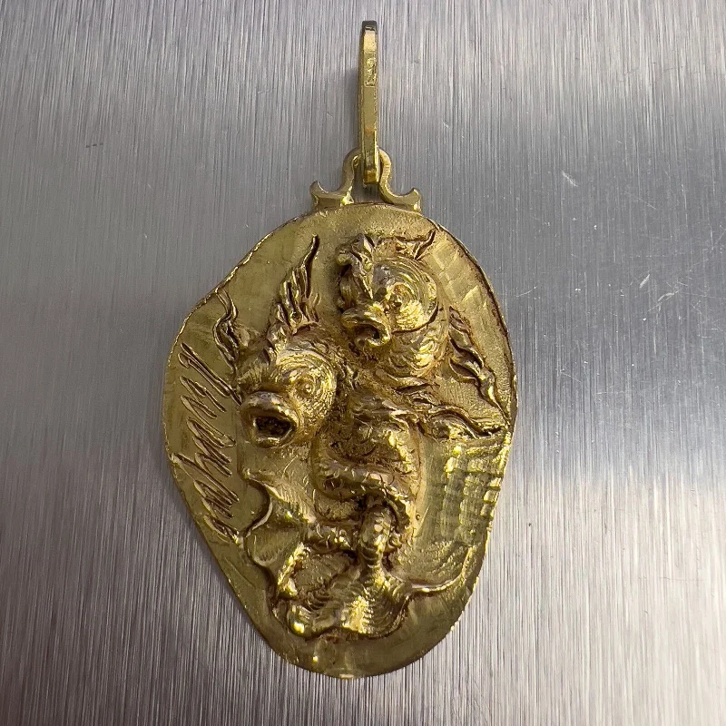 Seasonal Jewelry Sale – Upgrade Your Collection Germano Nino D'Antonio 18k Yellow Gold Pisces Two Fish Medallion Pendant