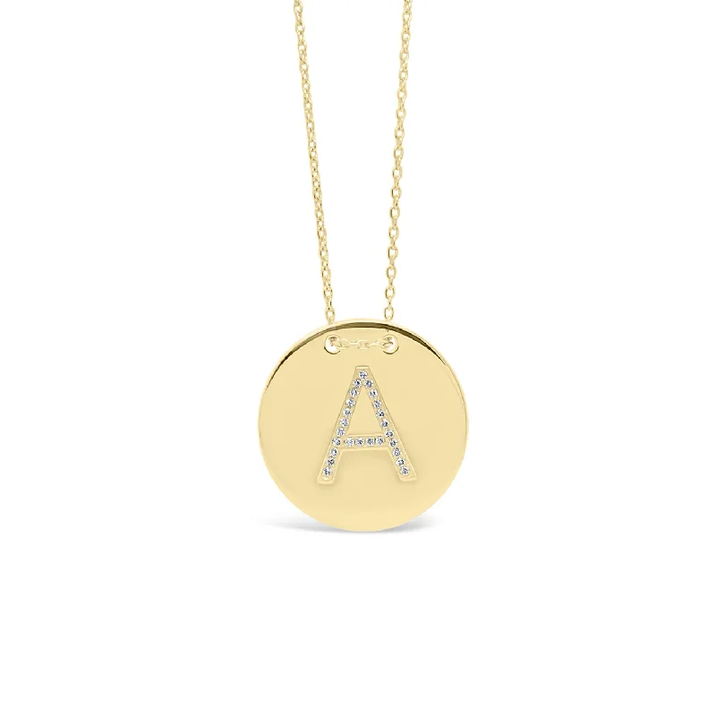 Last Chance To Grab Your Favorite Jewelry At A Discount Gold & Diamond Initial Disc Pendant Last Chance To Grab Your Favorite Jewelry At A Discount Gold & Diamond Initial Disc Pendant