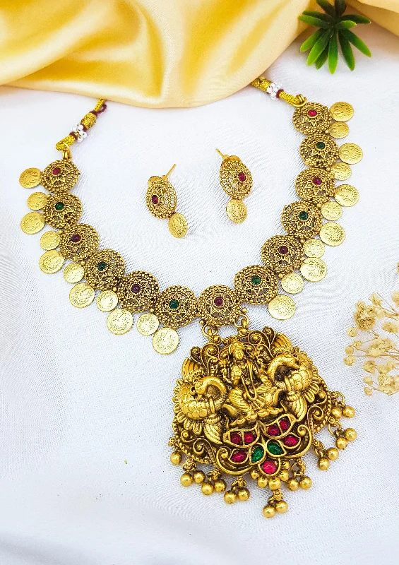 Limited-Stock Jewelry Sale – Once It's Gone, It's Gone Gold Plated Cute Laxmi Coin Necklace Set Limited-Stock Jewelry Sale – Once It's Gone, It's Gone Gold Plated Cute Laxmi Coin Necklace Set